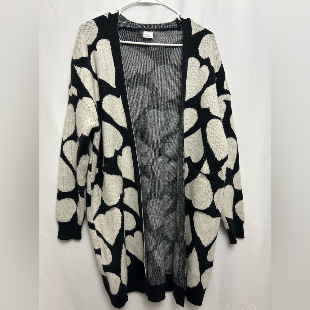 Anna & Ava Black and White Heart Cardigan